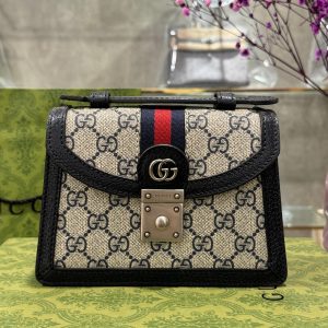 Gucci Ophidia GG Small TopSilver Lock Replica Handbags 18cm
