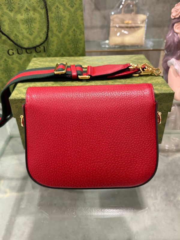 Gucci x Adidas Horsebit 1955 Replica Red Handbags 20cm