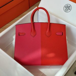 Hermes Birkin Epsom Mix Red Replica Handbags 25cm