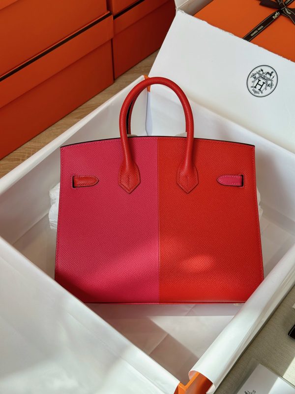 Hermes Birkin Epsom Mix Red Replica Handbags 25cm