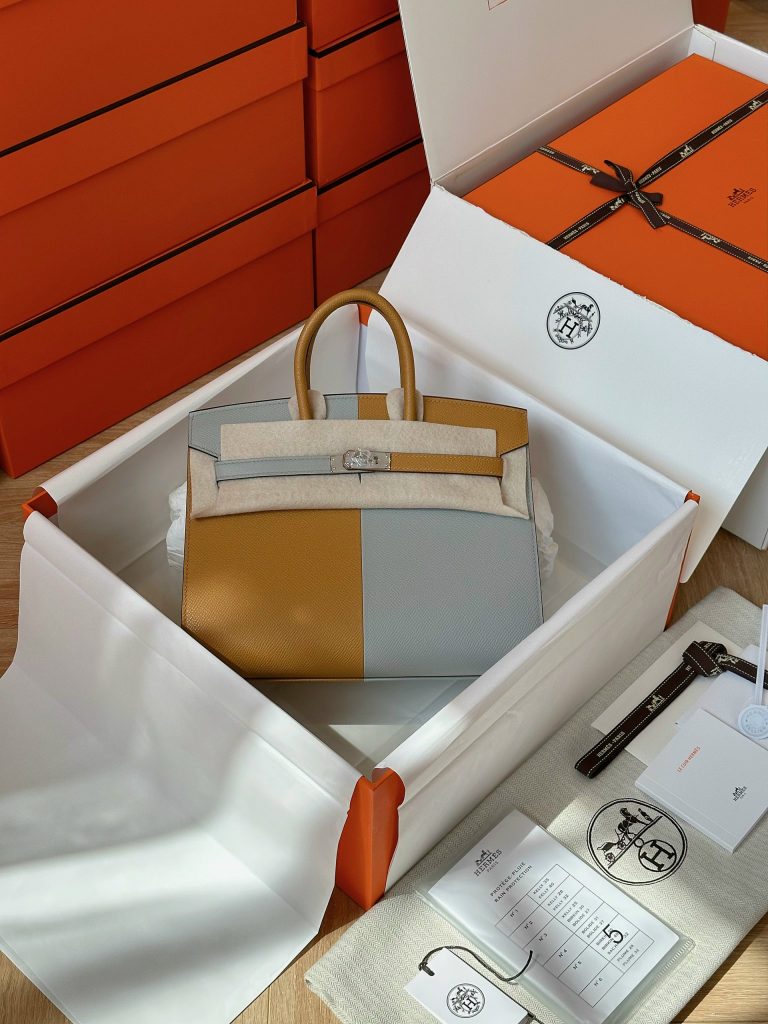 Hermes Birkin Epsom Mix Replica Bags 25cm