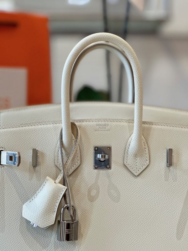 Hermes Birkin Epsom Women White Replica Handbags 25cm