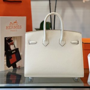 Hermes Birkin Epsom Women White Replica Handbags 25cm