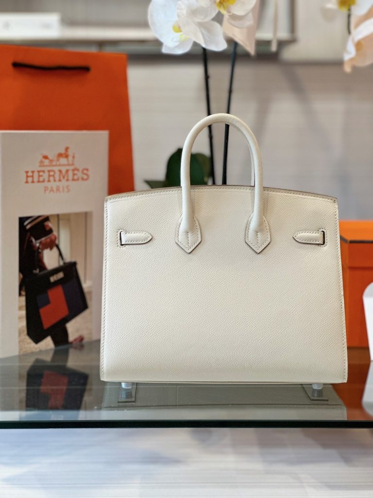 Hermes Birkin Epsom Women White Replica Handbags 25cm