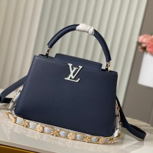 Louis Vuitton LV Capucines BB Replica Handbags Charcoal Blue 27cm