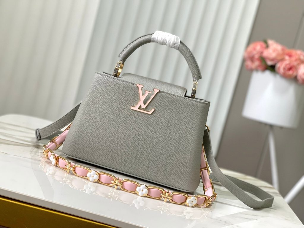 Louis Vuitton LV Capucines BB Replica Handbags Ice Gray 27cm