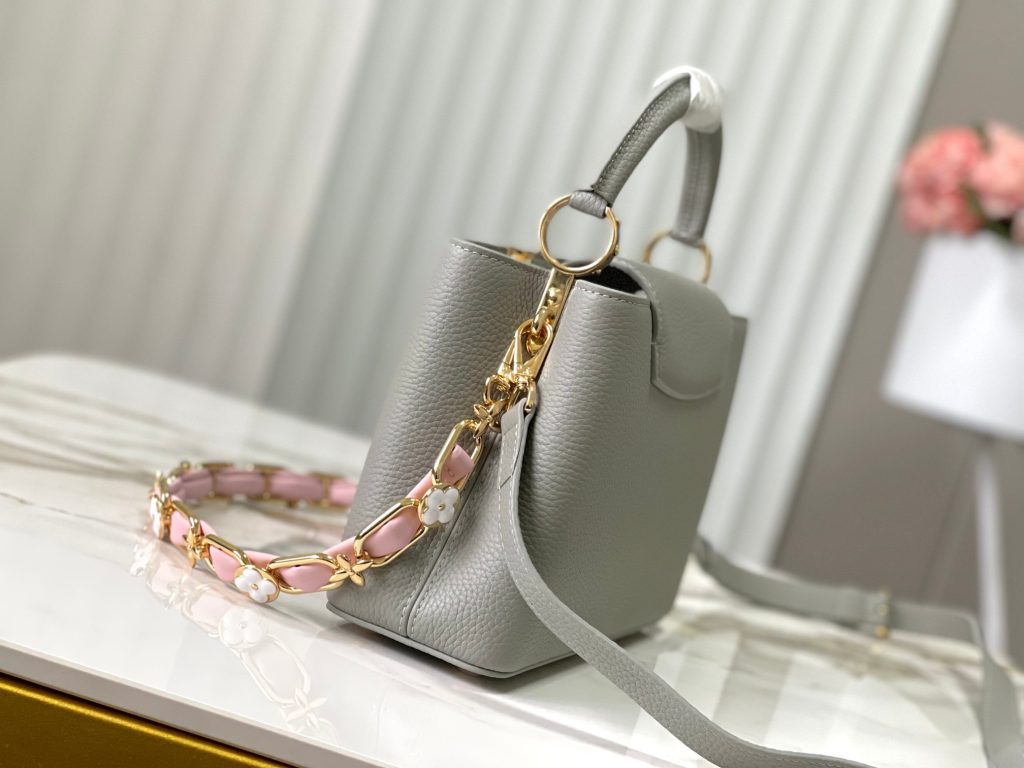 Louis Vuitton LV Capucines BB Replica Handbags Ice Gray 27cm