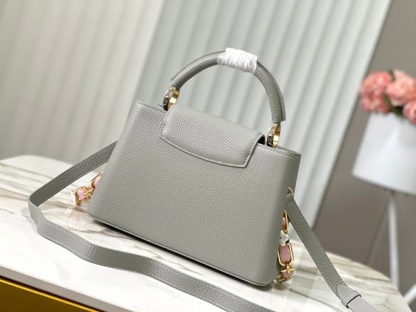 Louis Vuitton LV Capucines BB Replica Handbags Ice Gray 27cm