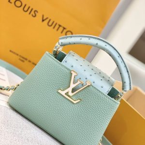 Louis Vuitton LV Capucines Mini Replica Handbags Jade Green 21cm