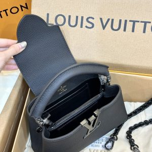 Louis Vuitton LV Capucines Mini Replica Handbags Leather Black 22cm