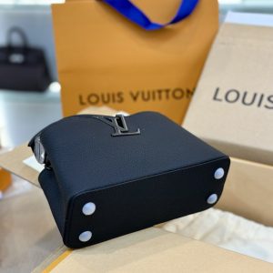 Louis Vuitton LV Capucines Mini Replica Handbags Leather Black 22cm