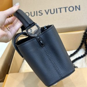 Louis Vuitton LV Capucines Mini Replica Handbags Leather Black 22cm