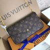 Louis Vuitton LV Felicie Pochette Monogram Brown Color Fake Handbags 20cm