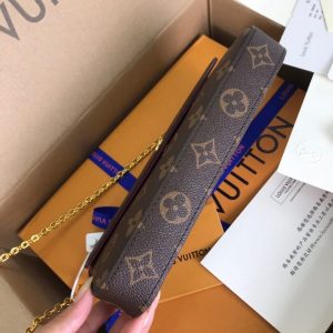 Louis Vuitton LV Felicie Pochette Monogram Brown Color Fake Handbags 20cm