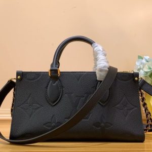 Louis Vuitton LV On The Go Mini Women Leather Black Replica Handbags 25cm