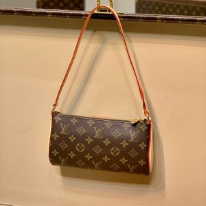 Louis Vuitton LV Pochette Tirette Monogram Replica Handbags Brown Color 22cm