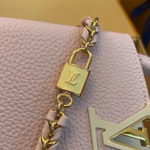 Louis Vuitton Women LV Capucines Mini Pink Color Replica Handbags 21cm