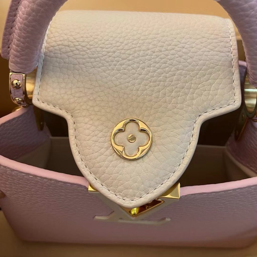 Louis Vuitton Women LV Capucines Mini Pink Color Replica Handbags 21cm