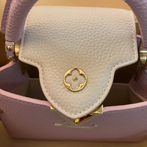 Louis Vuitton Women LV Capucines Mini Pink Color Replica Handbags 21cm