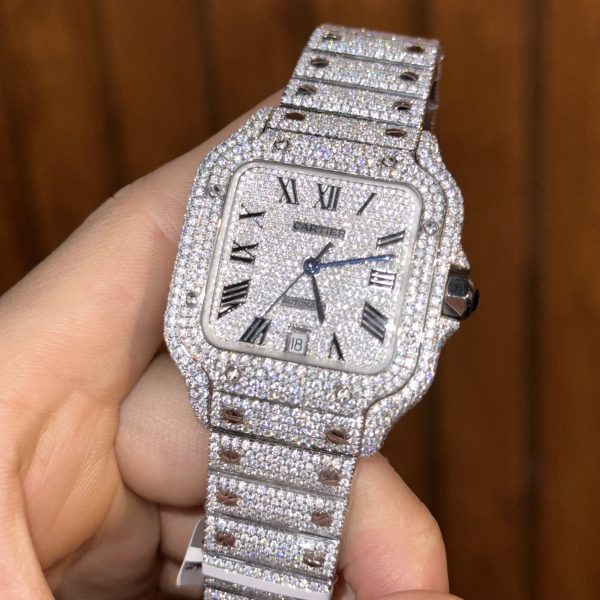 Cartier Iced Out Santos Custom Full Moissanite Diamonds Hong Kong (3)