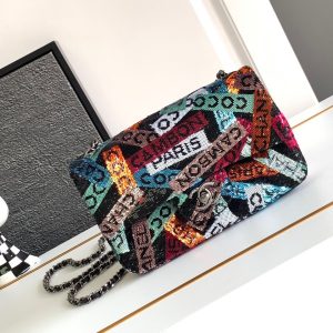 Chanel Mini CF Rainbow Sequin Women Replica Handbags 20cm
