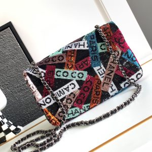 Chanel Mini CF Rainbow Sequin Women Replica Handbags 20cm