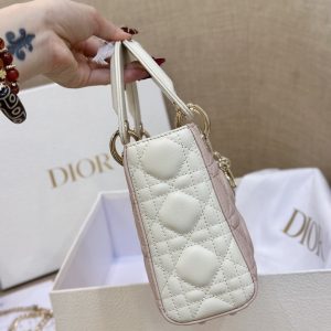 Dior Lady Mini Dior Women Pink Color Replica Handbags 18cm