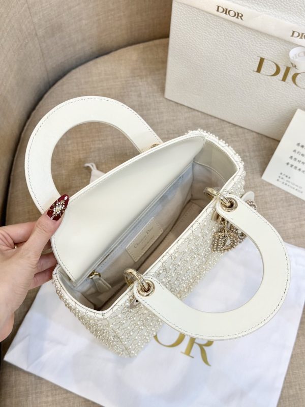 Dior Lady Small Dior Women Lambskin With Stones Replica Handbags 20cm