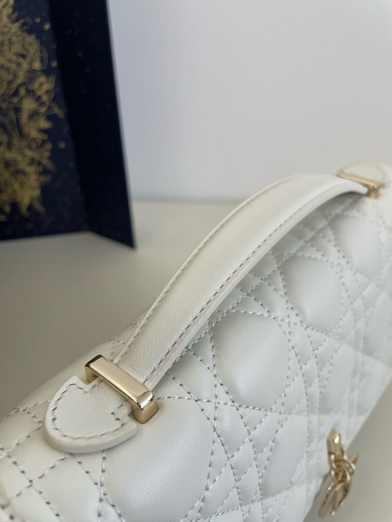 Dior My Dior Mini Cannage Lambskin White Color Replica Handbags 24cm