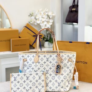 Louis Vuitton LV Neverfull MM Beige Color Replica Handbags 32cm