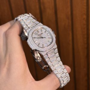 Patek Philippe Iced Out Nautilus 5719 Customs Moissanite Diamonds 40mm (2)