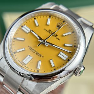 Rolex Oyster Perpetual 124300 Yellow Dial Replica Watches Clean Factory 41mm (1)