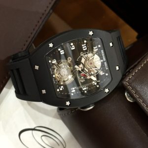 Replica Richard Mille Watch RM001 Tourbillon Black Ceramic 42mm (1)