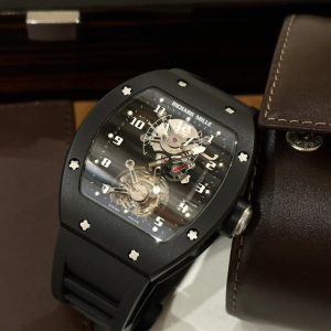 Replica Richard Mille Watch RM001 Tourbillon Black Ceramic 42mm (1)