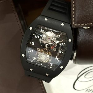 Replica Richard Mille Watch RM001 Tourbillon Black Ceramic 42mm (1)