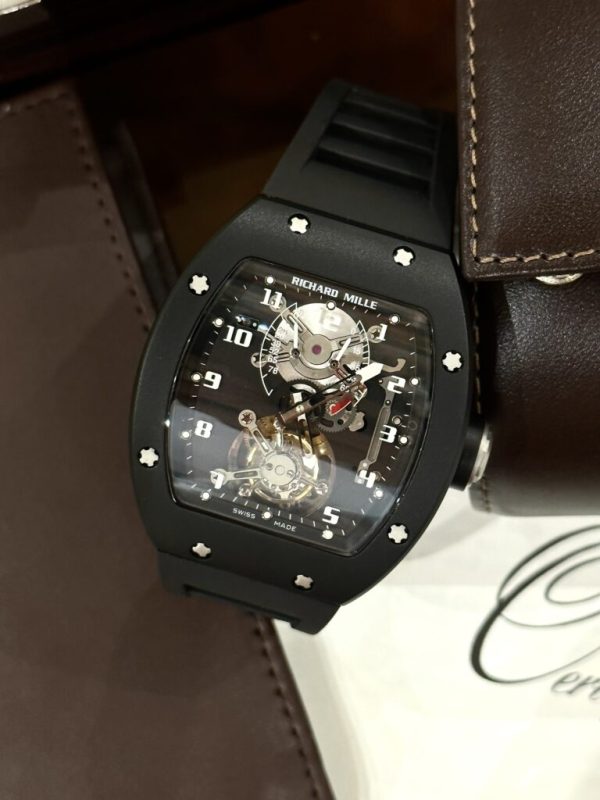 Replica Richard Mille Watch RM001 Tourbillon Black Ceramic 42mm (1)