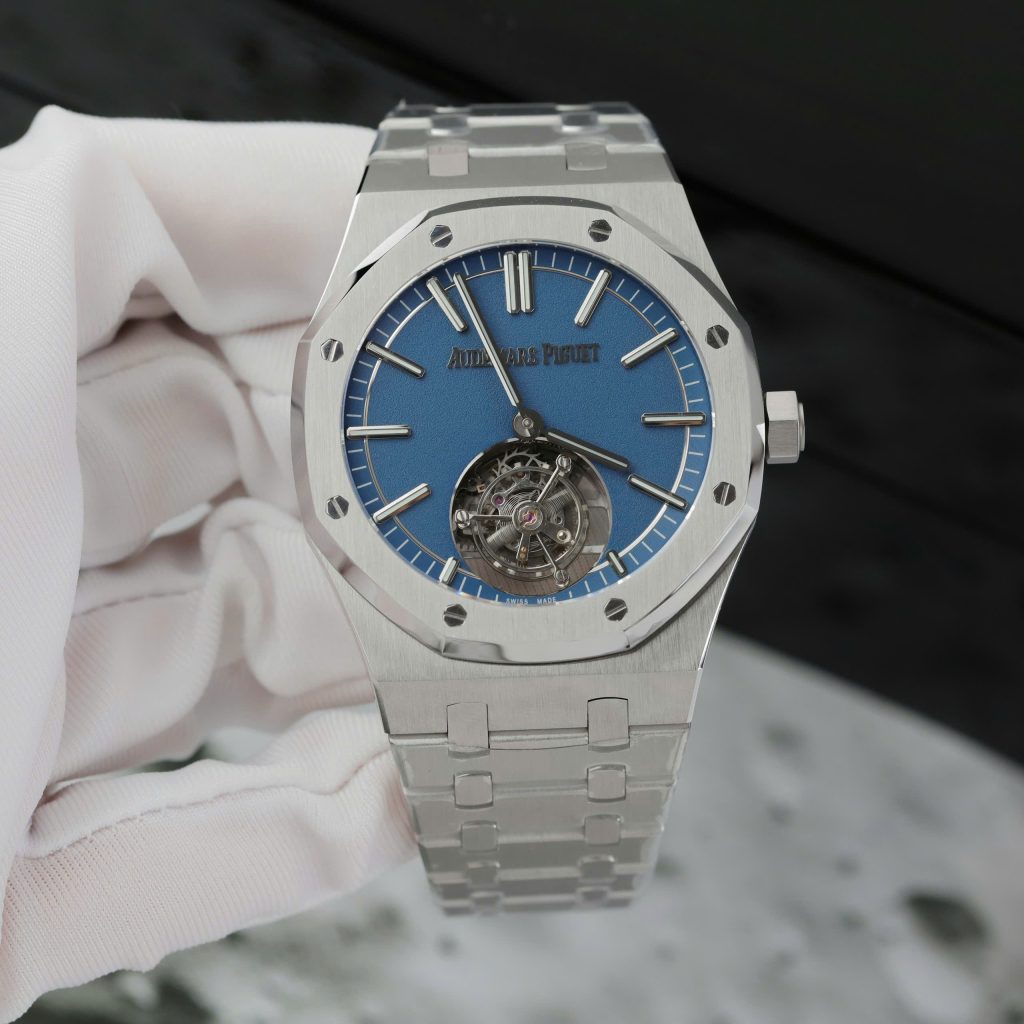 Đồng Hồ Audemars Piguet Chế Tác Royal Oak Self Winding Flying Tourbillon 41mm 26730TI Mặt Số Xanh Dương 41mm