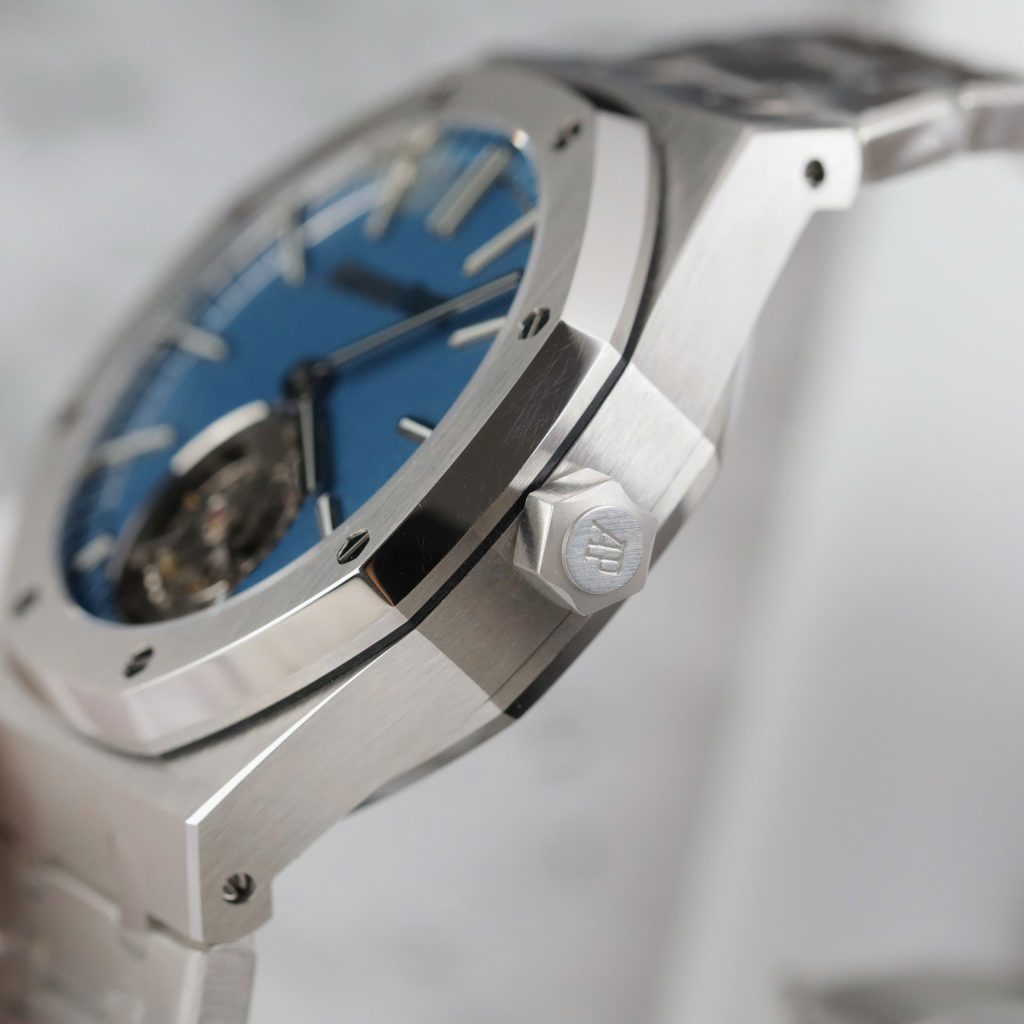 Đồng Hồ Audemars Piguet Chế Tác Royal Oak Self Winding Flying Tourbillon 41mm 26730TI Mặt Số Xanh Dương 41mm