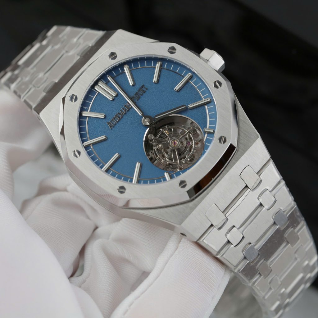 Đồng Hồ Audemars Piguet Chế Tác Royal Oak Self Winding Flying Tourbillon 41mm 26730TI Mặt Số Xanh Dương 41mm