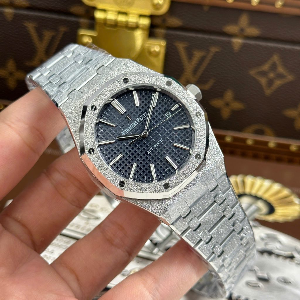 Đồng Hồ Audemars Piguet Rep11 Royal Oak 15410 Frosted Mặt Xanh Than Nhà Máy APS 41mm