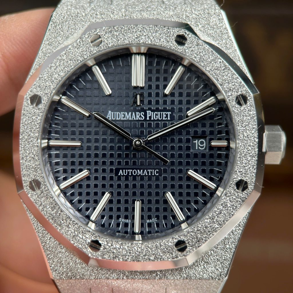 Đồng Hồ Audemars Piguet Rep11 Royal Oak 15410 Frosted Mặt Xanh Than Nhà Máy APS 41mm