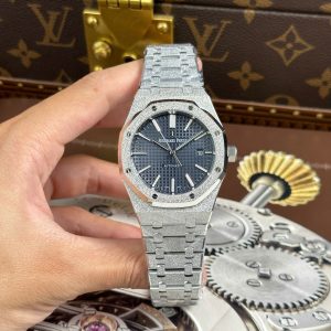 Đồng Hồ Audemars Piguet Rep11 Royal Oak 15410 Frosted Mặt Xanh Than Nhà Máy APS 41mm