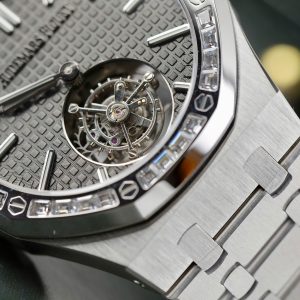 Đồng Hồ Audemars Piguet Rep11 Royal Oak Selfwinding Flying Tourbillon 26730BC Mặt Xám Đính Đá Baguette 41mm