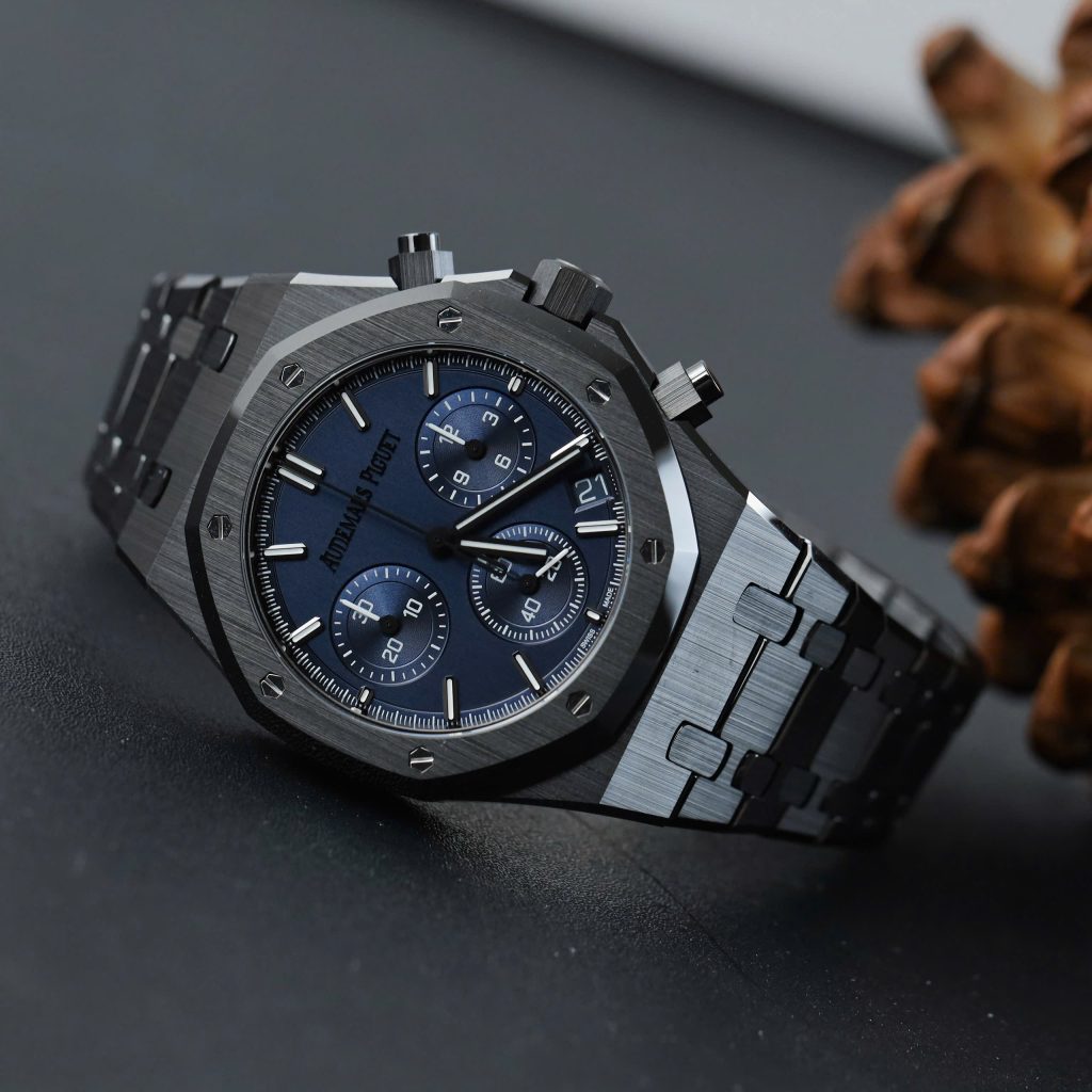 Đồng Hồ Audemars Piguet Royal Oak Chronograph 26240 Vỏ Gốm Mặt Xanh Than Replica 11 Nhà Máy APS 41mm