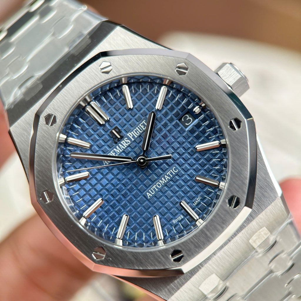 Đồng Hồ Audemars Piguet Chế Tác Royal Oak 15450ST Mặt Xanh Dương Nhà Máy APS 37mm