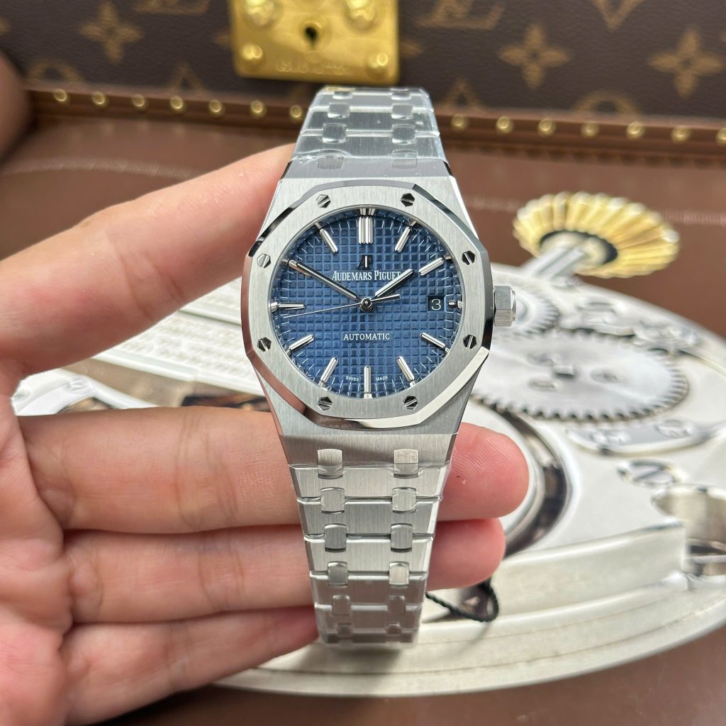 Đồng Hồ Audemars Piguet Chế Tác Royal Oak 15450ST Mặt Xanh Dương Nhà Máy APS 37mm