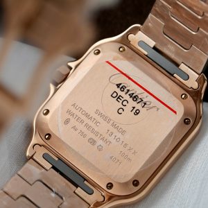 Đồng Hồ Cartier Santos Rep11 Nữ Mạ Vàng Hồng Mặt Trắng Nhà Máy BV 35.5mm