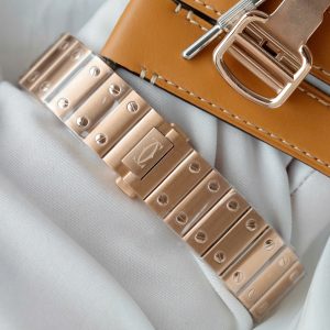 Đồng Hồ Cartier Santos Rep11 Nữ Mạ Vàng Hồng Mặt Trắng Nhà Máy BV 35.5mm