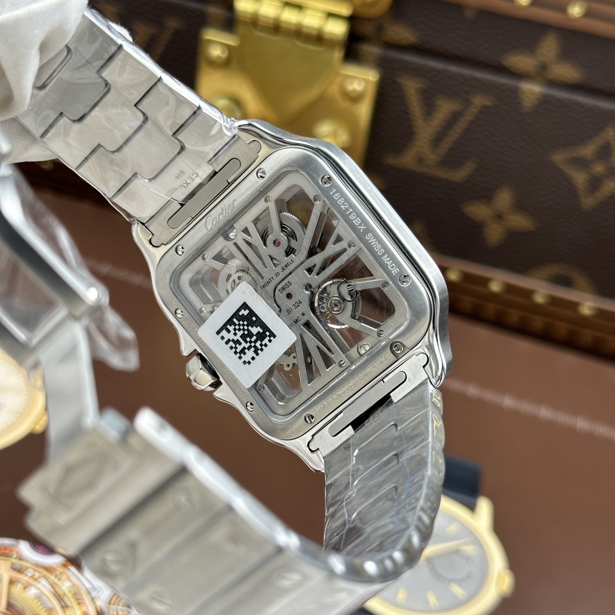 Đồng Hồ Cartier Santos de Cartier Chế Tác Lộ Cơ Skeleton Nhà Máy MLF 39 (3) Đồng Hồ Cartier Santos de Cartier Chế Tác Lộ Cơ Skeleton Nhà Máy MLF 39.8mm
