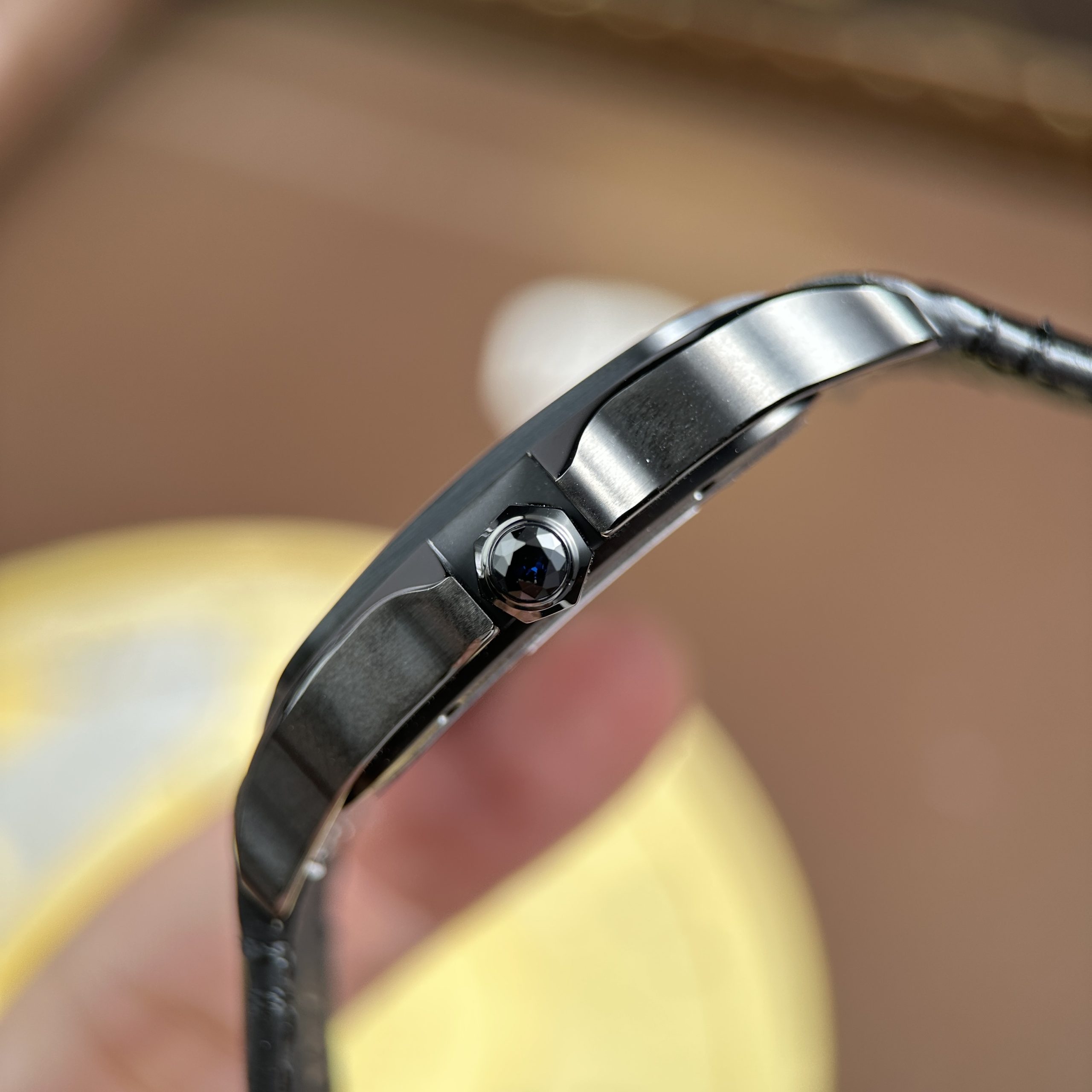 Đồng Hồ Cartier Santos de Cartier Rep Cao Cấp Skeleton Dây Da Đen Nhà Máy MLF 39 (7) Đồng Hồ Cartier Santos de Cartier Rep Cao Cấp Skeleton Dây Da Đen Nhà Máy MLF 39.8mm